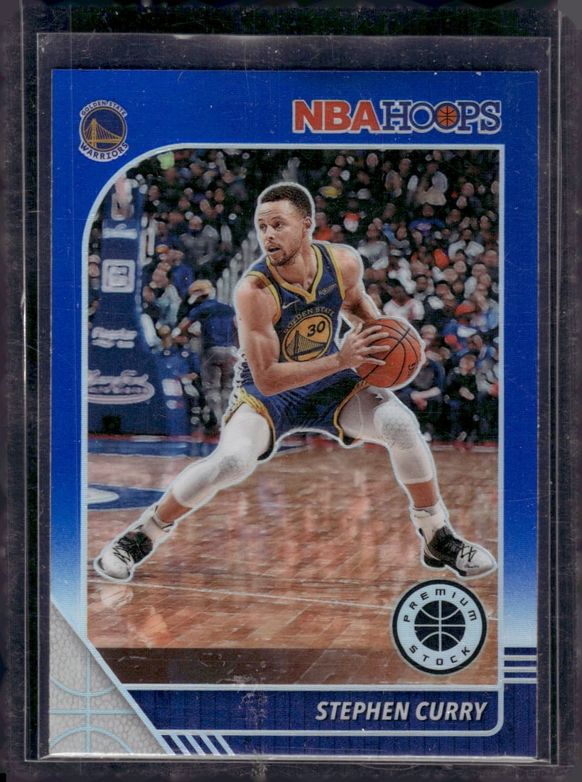 Stephen Curry Blue Prizm 2019-20 Panini Hoops Premium Stock #59 (1 of 2)