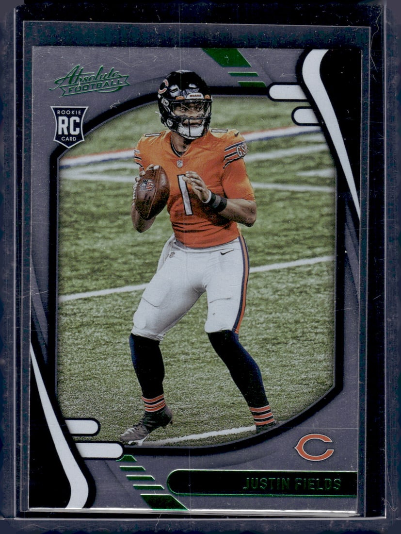 Justin Fields Green Parallel RC 2021 Panini Absolute #108 (1 of 2)