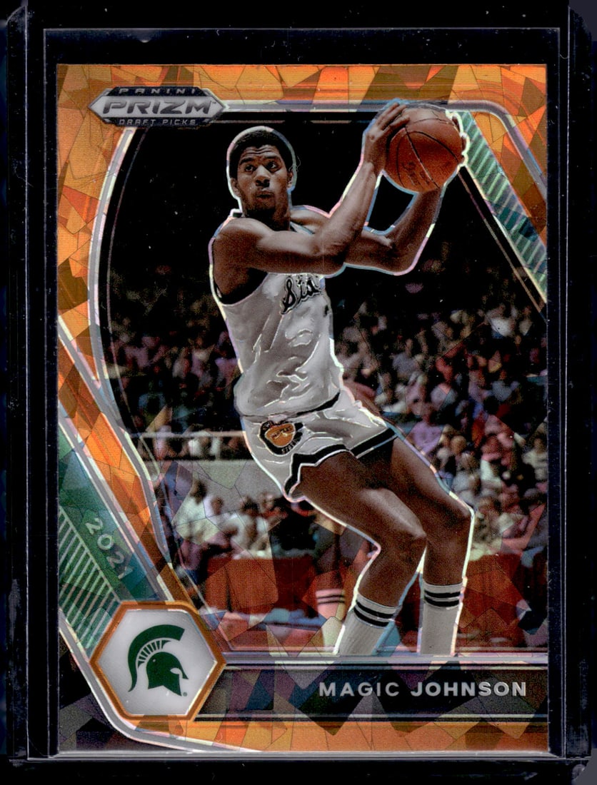 Magic Johnson Orange Cracked Ice 2021 Panini Prizm Draft Picks #86 (1 of 2)