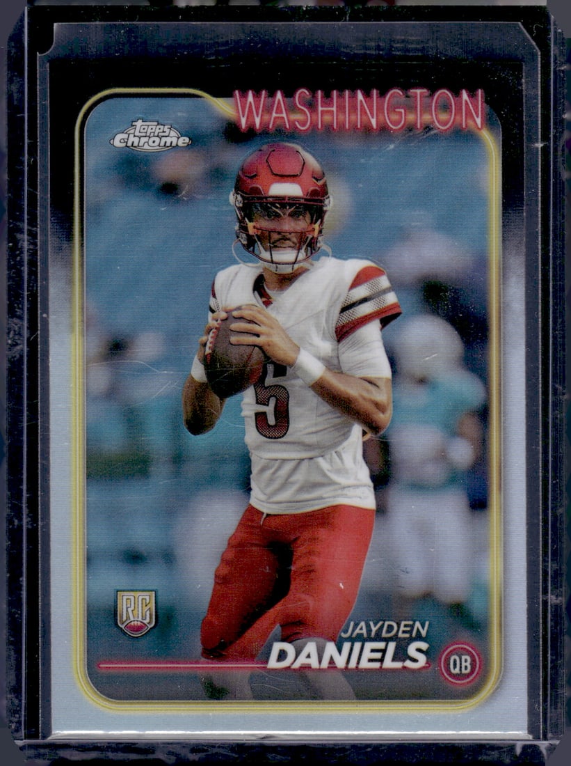 Jayden Daniels Refractor RC 2024 Topps Chrome #201: Jayden Daniels Refractor RC 2024 Topps Chrome #201