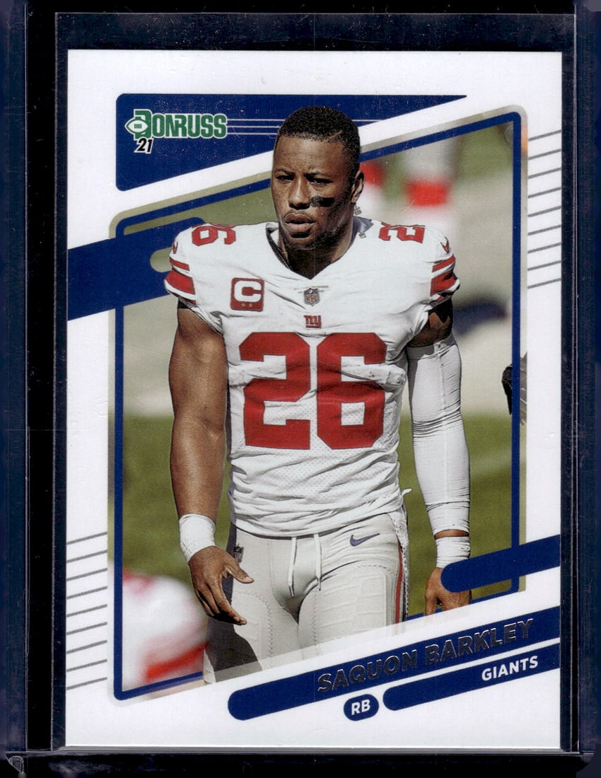 Saquon Barkley No Helmet Variation 2021 Panini Donruss #79: Saquon Barkley No Helmet Variation 2021 Panini Donruss #79