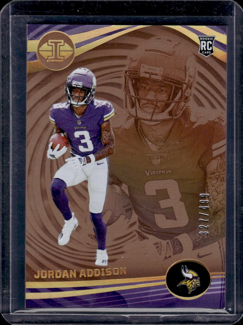 Jordan Addison Bronze Trophy Collection RC /499 2023 Panini Illusions #73: Jordan Addison Bronze Trophy Collection RC /499 2023 Panini Illusions #73