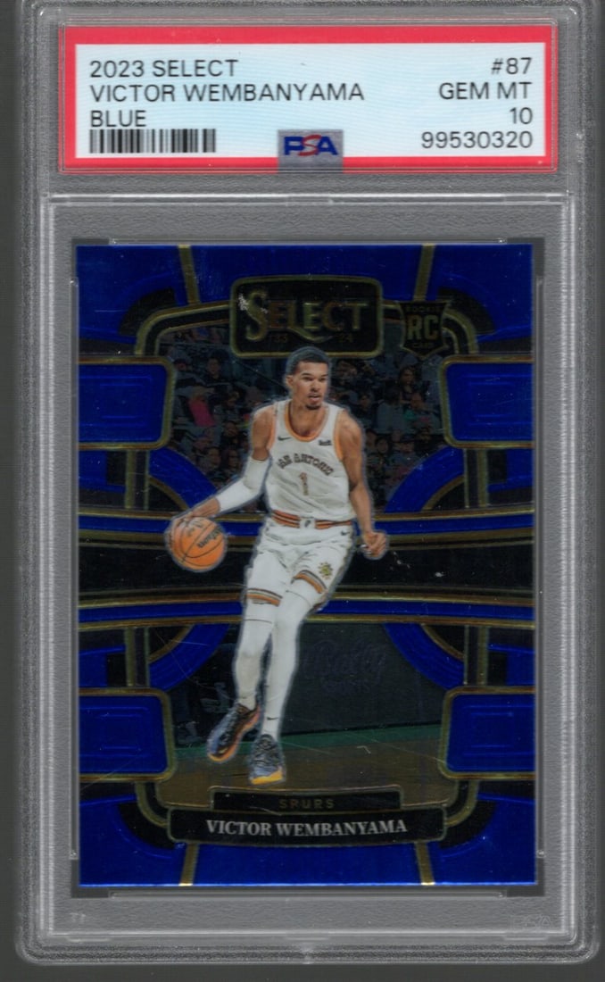 Victor Wembanyama RC 2023-24 Panini Select Blue Retail #87 PSA 10 GEM MINT (1 of 2)