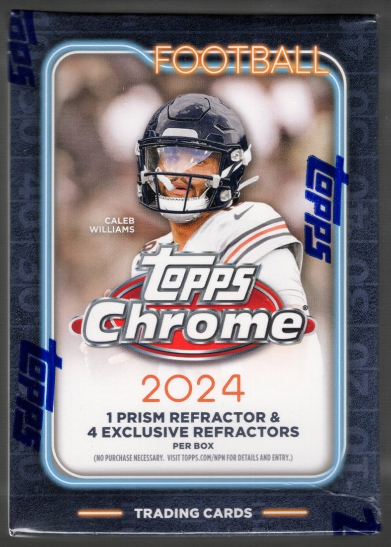 2024 Topps Chrome Football Blaster Box - Jayden Daniels, Bo Nix, Drake Maye, Prism Refractors,: 2024 Topps Chrome Football Blaster Box - Jayden Daniels, Bo Nix, Drake Maye, Prism Refractors, X-Fractors