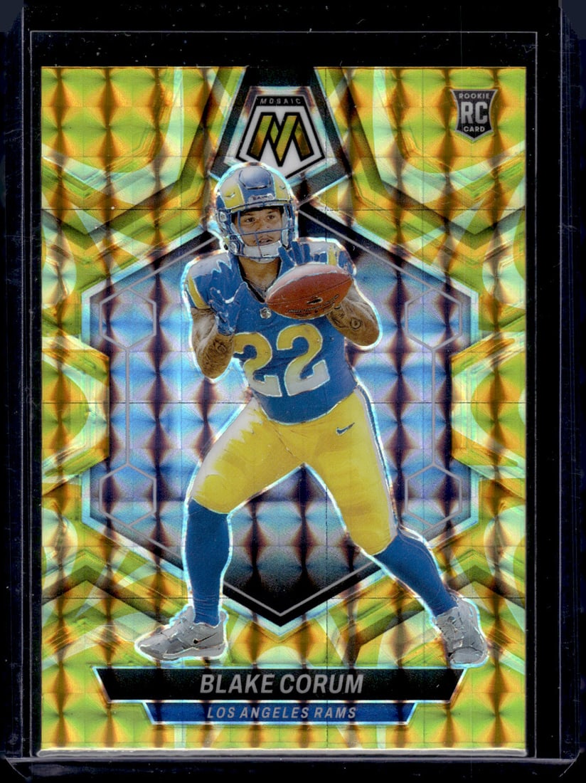 Blake Corum Yellow Reactive Prizm RC 2024 Panini Mosaic #368: Blake Corum Yellow Reactive Prizm RC 2024 Panini Mosaic #368