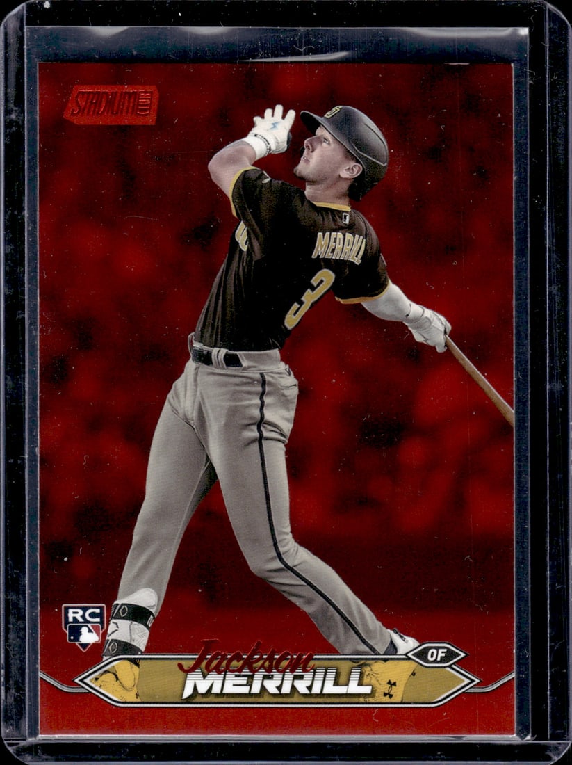 Jackson Merrill Red Foil RC 2024 Topps Stadium Club #50: Jackson Merrill Red Foil RC 2024 Topps Stadium Club #50