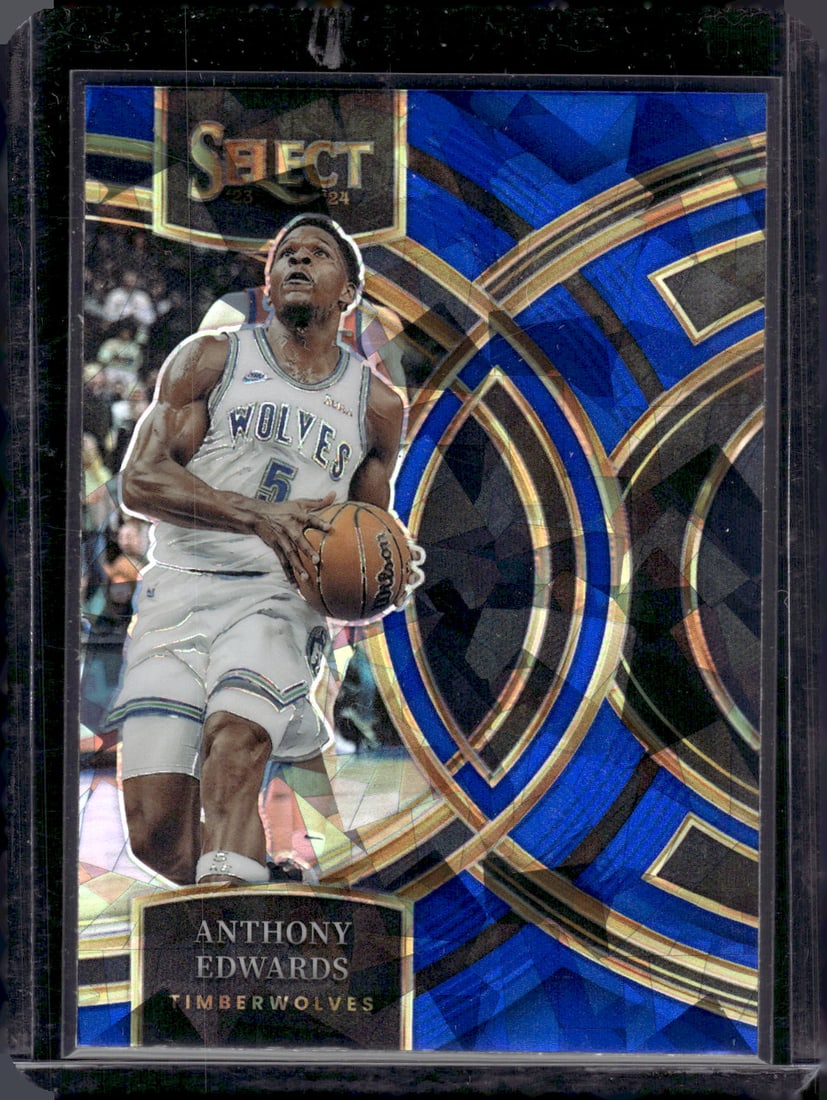 Anthony Edwards Blue Cracked Ice 2023-24 Panini Select #164 (1 of 2)