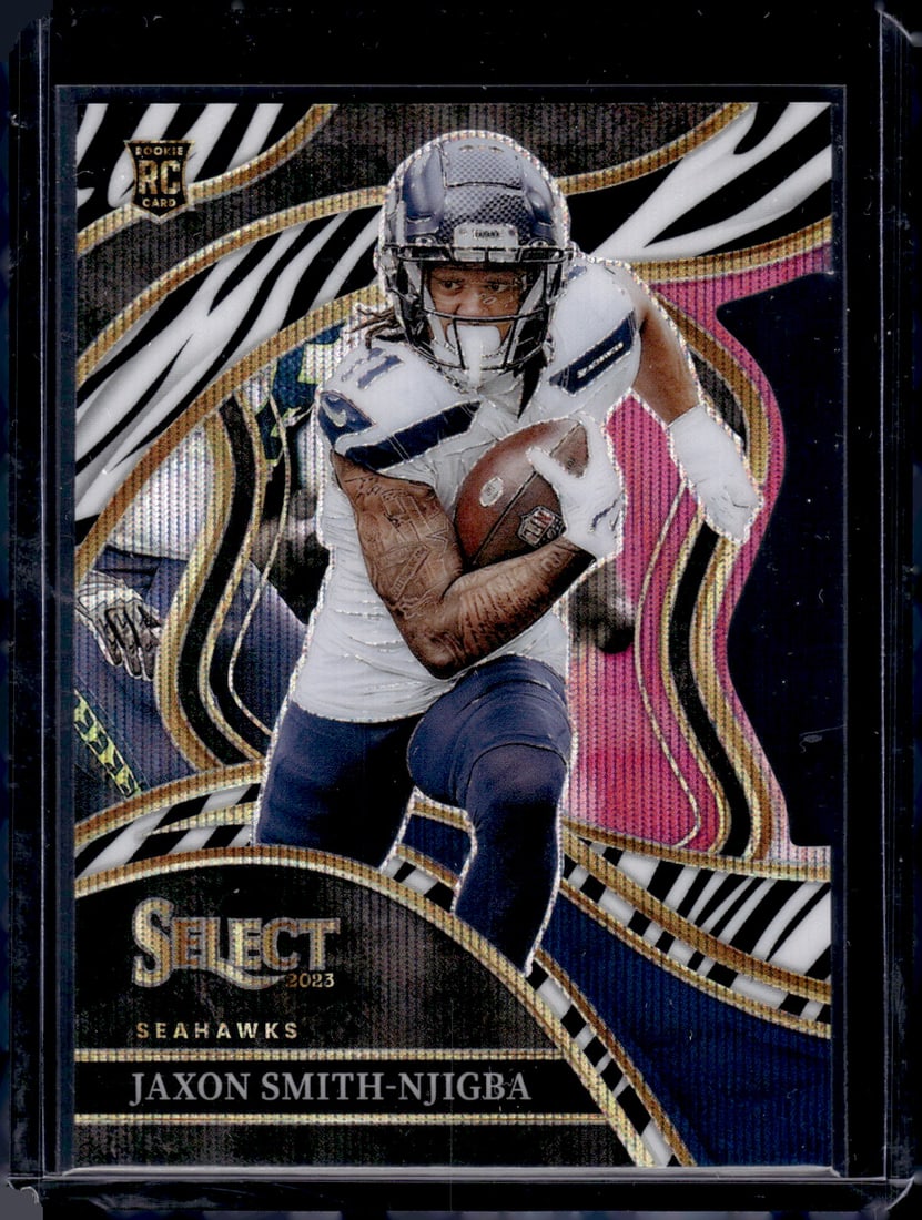 Jaxon Smith-Njigba Zebra Prizm Club Level Die Cut RC SSP Case Hit 2023 Panini Select #259: Jaxon Smith-Njigba Zebra Prizm Club Level Die Cut RC SSP Case Hit 2023 Panini Select #259