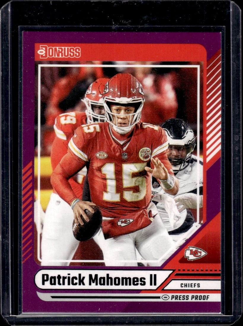 Patrick Mahomes Purple Press Proof 2024 Panini Donruss #100 (1 of 2)