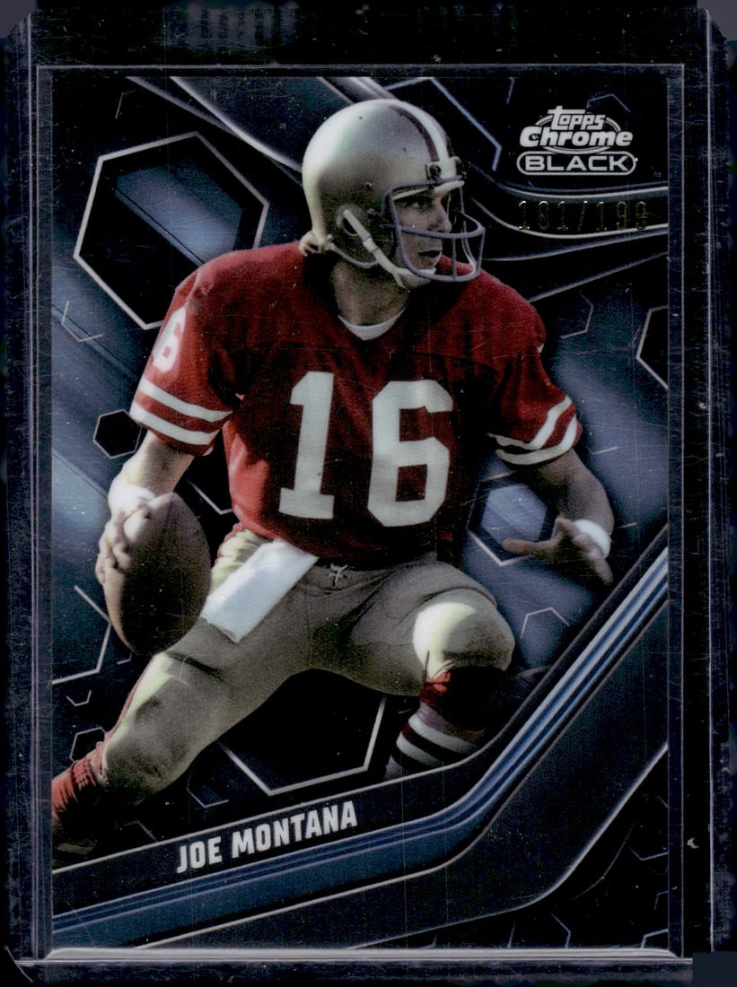 Joe Montana Topps Chrome Black Refractor /199 2023 Topps Chrome #145 (1 of 2)