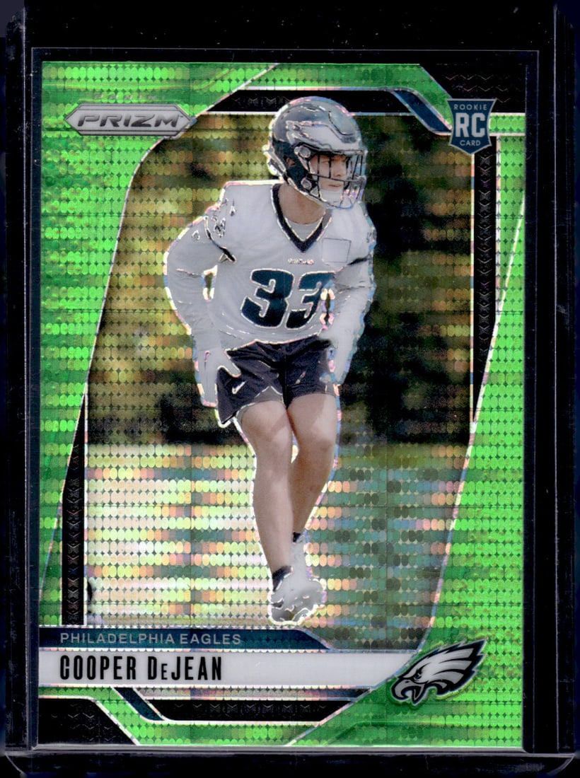 Cooper DeJean Neon Green Pulsar Prizm RC 2024 Panini Prizm #321: Cooper DeJean Neon Green Pulsar Prizm RC 2024 Panini Prizm #321