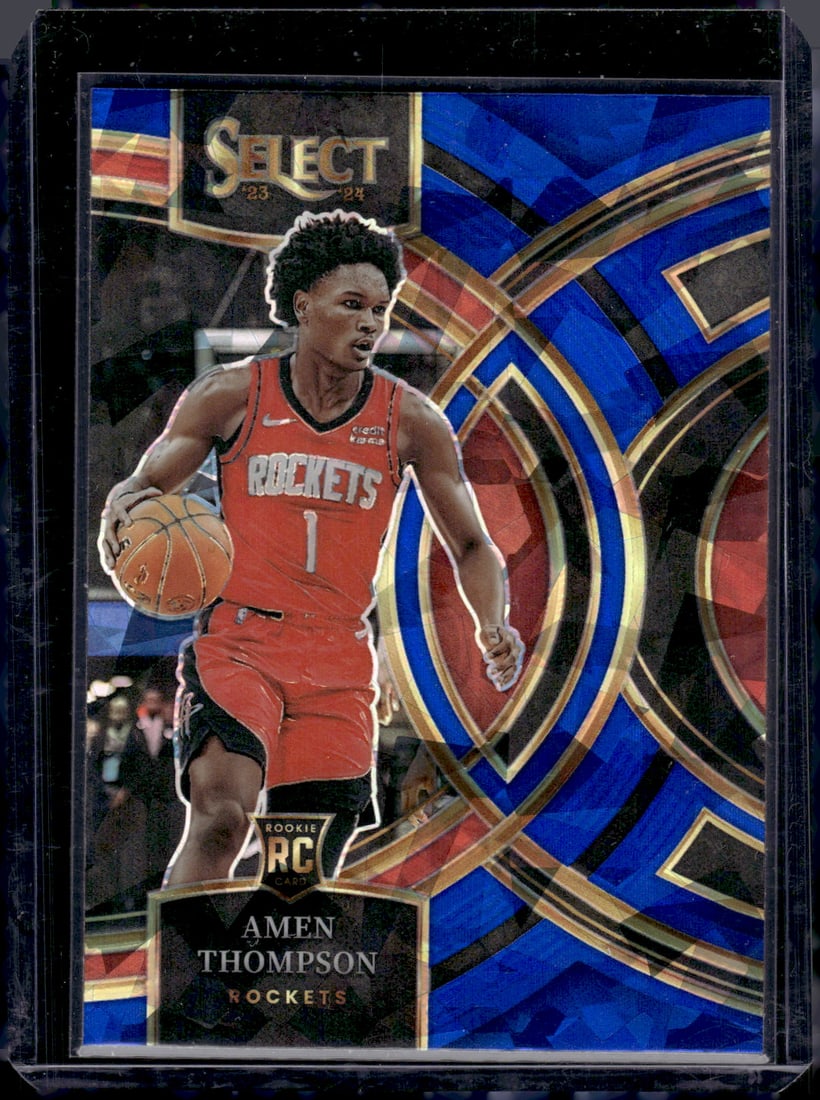 Amen Thompson Blue Cracked Ice RC 2023-24 Panini Select #122: Amen Thompson Blue Cracked Ice RC 2023-24 Panini Select #122