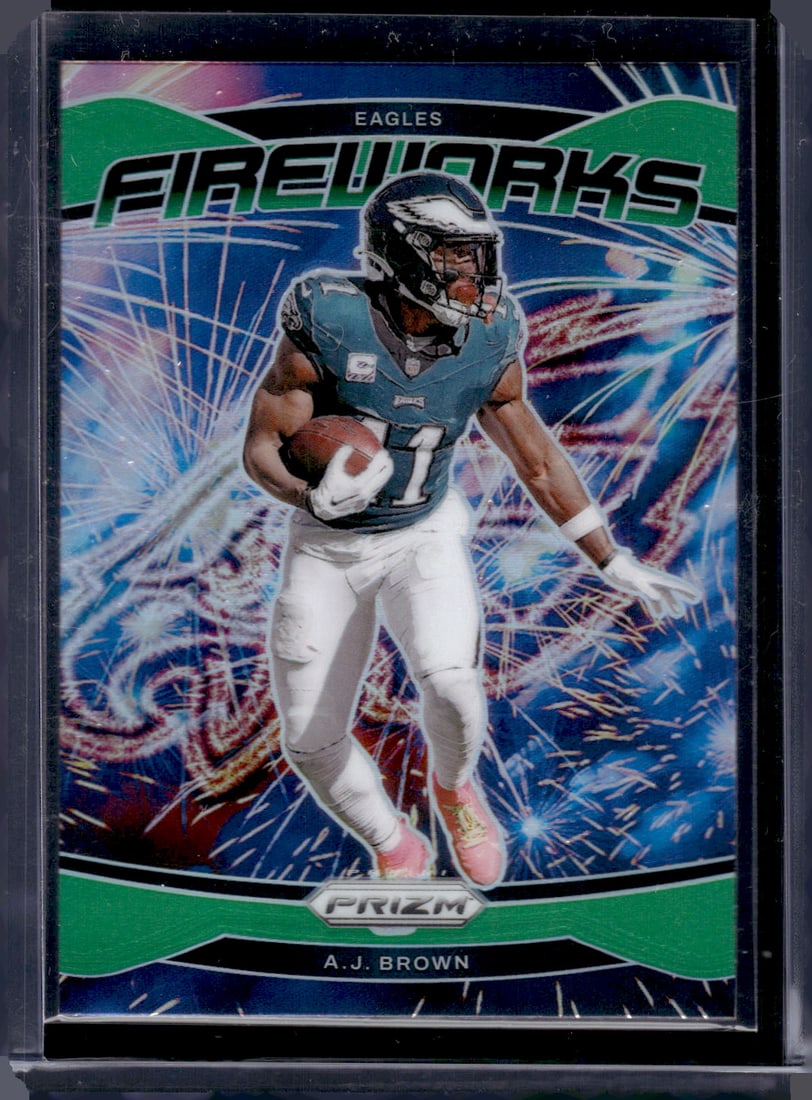 Aj Brown Fireworks Green Prizm 2024 Panini Prizm #13: Aj Brown Fireworks Green Prizm 2024 Panini Prizm #13