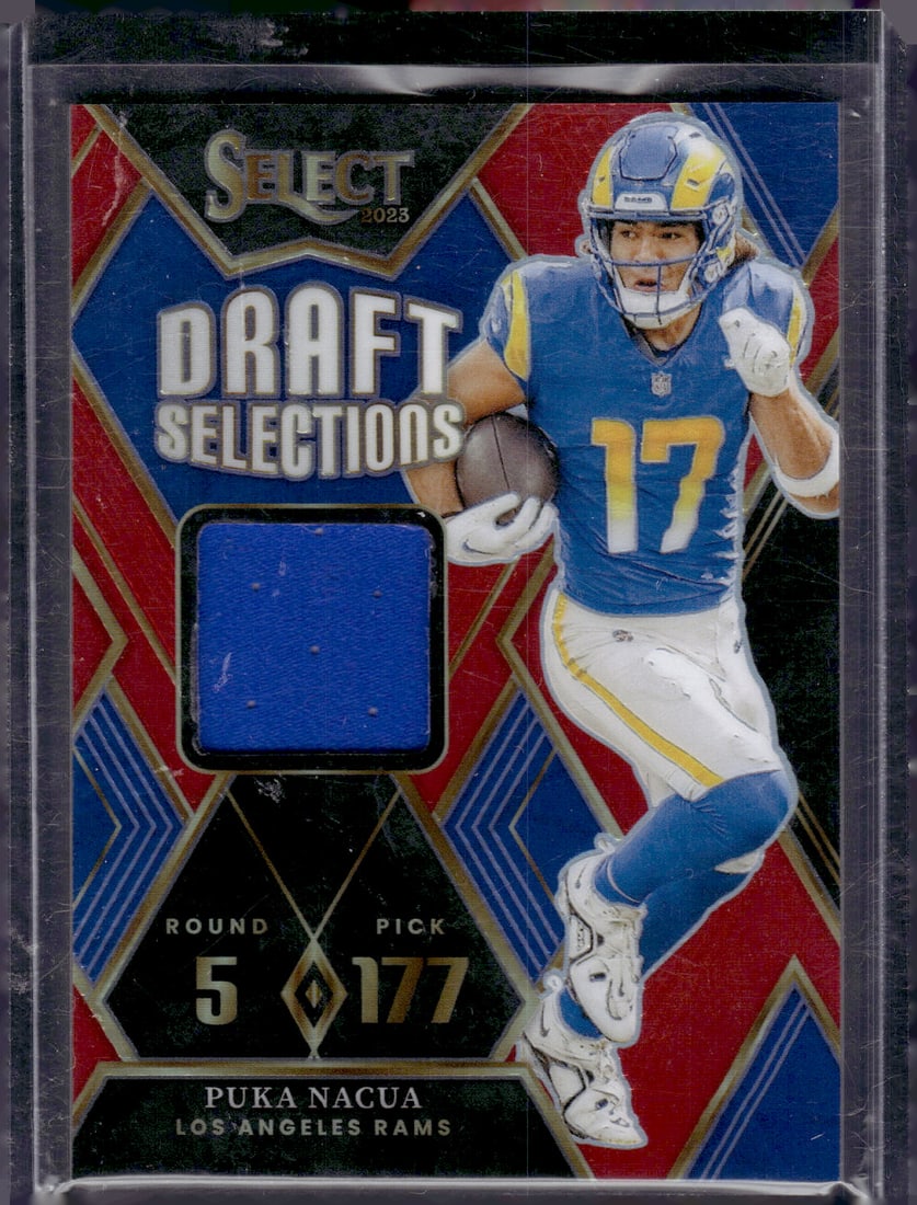 Puka Nacua Red Prizm RC Patch 2023 Panini Select #DSM-PNA (1 of 2)