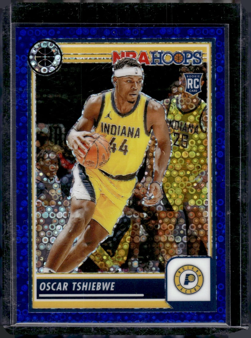 Oscar Tshiebwe Blue Disco Prizm RC /99 2023-24 Panini Premium Stock #13: Oscar Tshiebwe Blue Disco Prizm RC /99 2023-24 Panini Premium Stock #13
