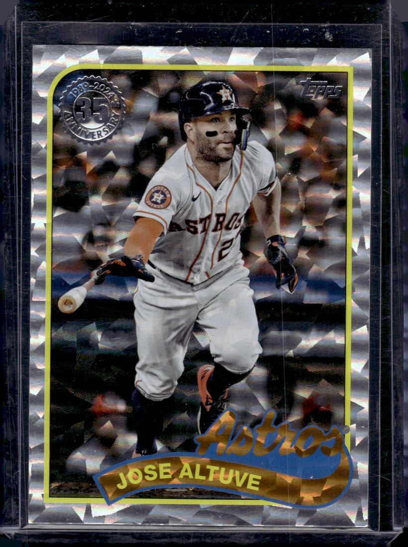 Jose Altuve 35th Anniversary Crackle Foil 2024 Topps #89B-27: Jose Altuve 35th Anniversary Crackle Foil 2024 Topps #89B-27