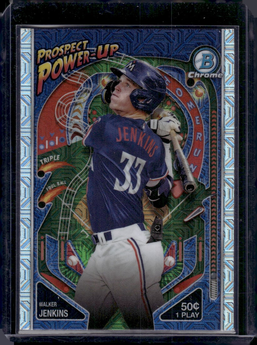 Walker Jenkins Prospect Power-Up Mojo Refractor 2024 Bowman Chrome #PP-1: Walker Jenkins Prospect Power-Up Mojo Refractor 2024 Bowman Chrome #PP-1