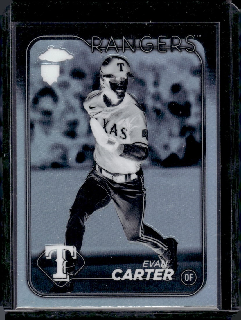 Evan Carter Negative Refractor RC SP 2024 Topps Chrome #136: Evan Carter Negative Refractor RC SP 2024 Topps Chrome #136