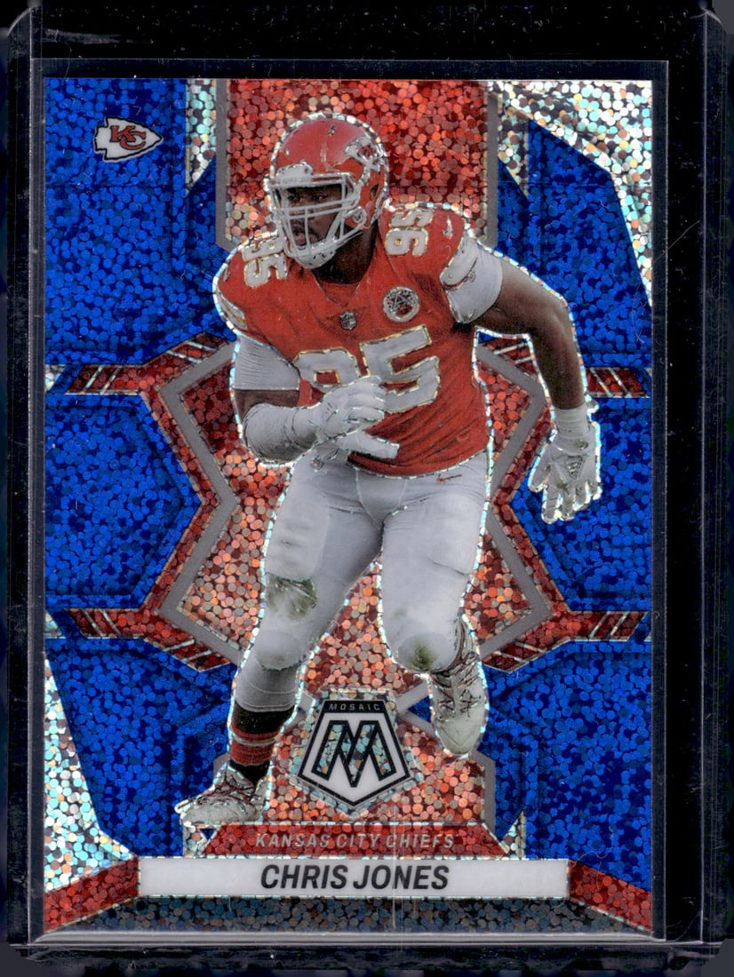 Chris Jones Blue Sparkle Prizm SP 2022 Panini Mosaic #99: Chris Jones Blue Sparkle Prizm SP 2022 Panini Mosaic #99