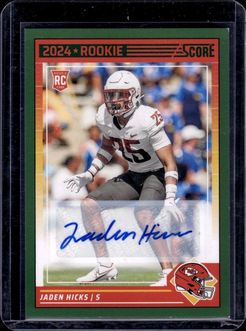Jaden Hicks Green RC Auto 2024 Panini Score #362 (1 of 2)
