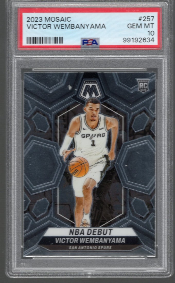 Victor Wembanyama RC 2023-24 Panini Mosaic #257 PSA 10 GEM MINT: Victor Wembanyama RC 2023-24 Panini Mosaic #257 PSA 10 GEM MINT