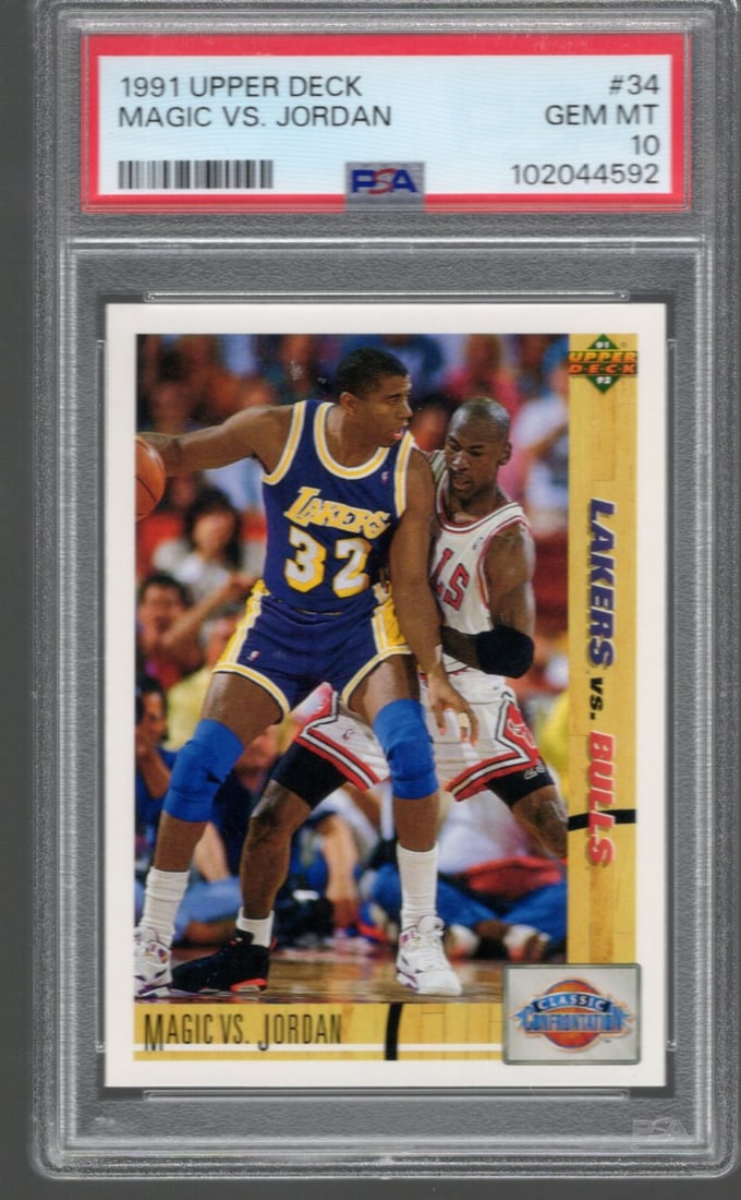 Magic vs. Jordan 1991 Upper Deck #34 PSA 10 GEM MINT (1 of 2)