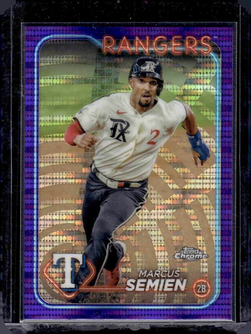 Marcus Semien Purple Sonar Refractor /275 2024 Topps Chrome #102: Marcus Semien Purple Sonar Refractor /275 2024 Topps Chrome #102