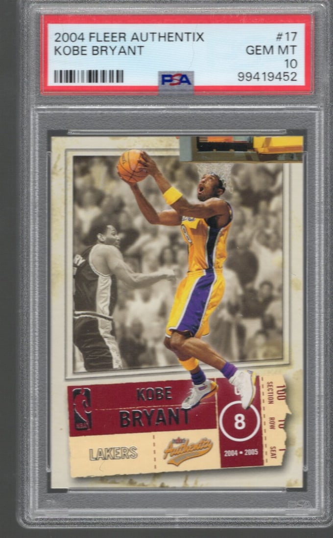 Kobe Bryant 2004 Fleer Authentix #17 PSA 10 GEM MINT POP 63 (1 of 2)