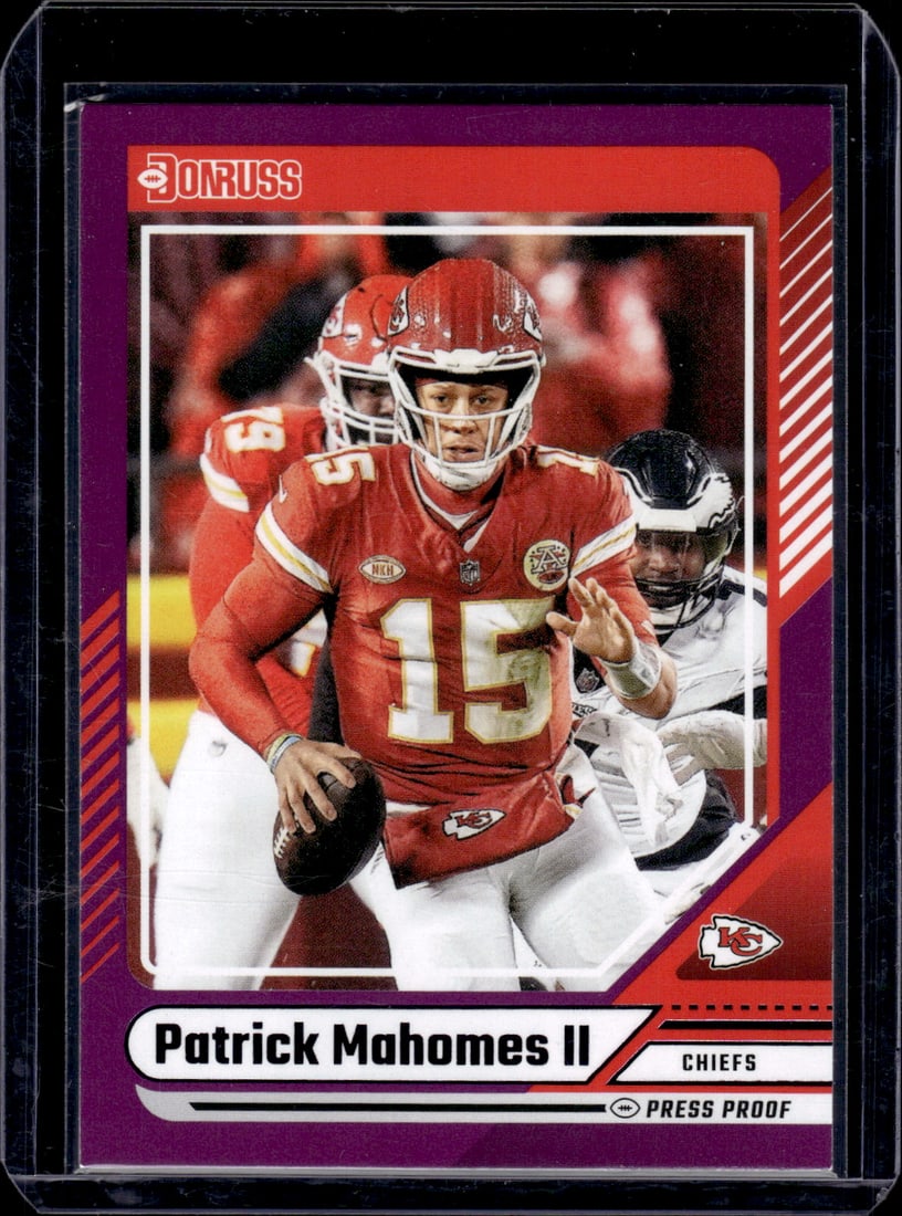 Patrick Mahomes Purple Press Proof 2024 Panini Donruss #100 (1 of 2)