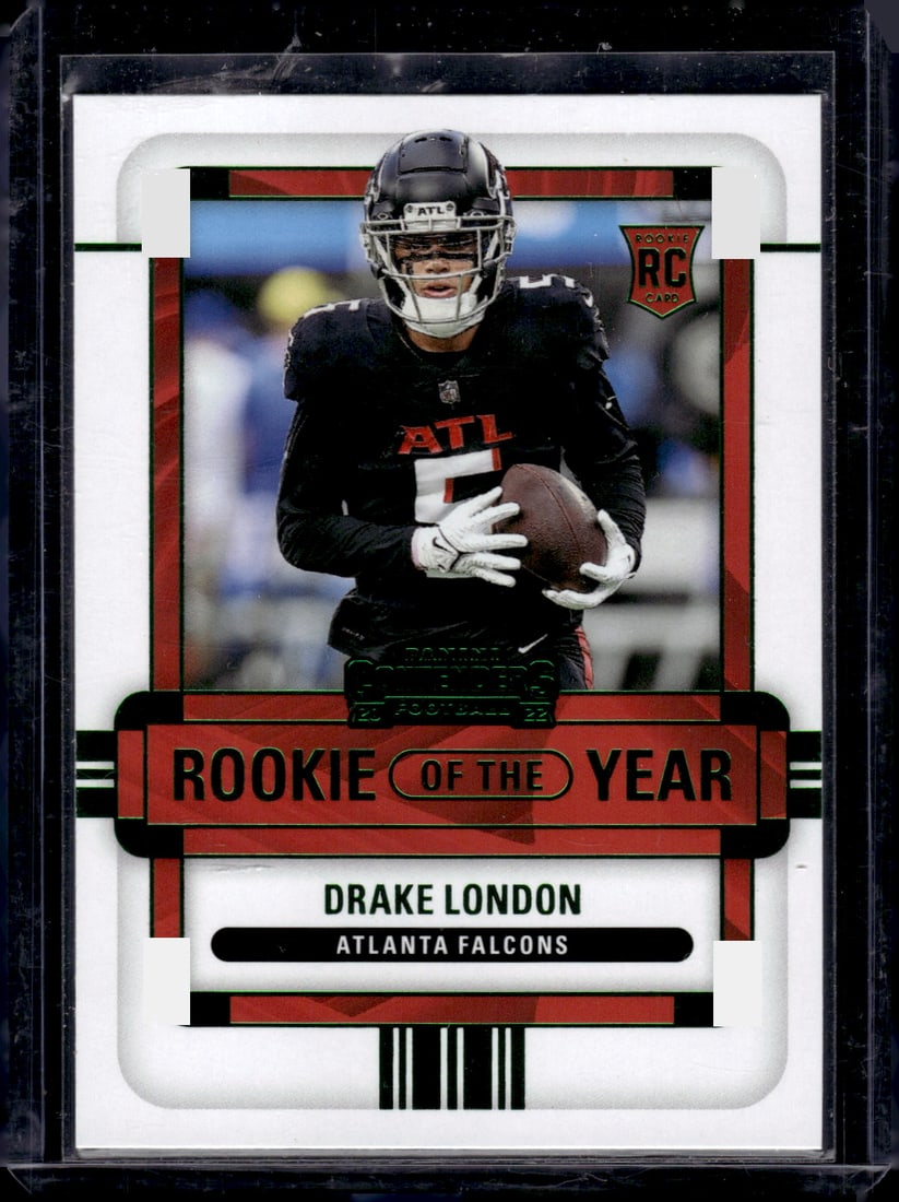 Drake London Emerald RC 2022 Panini Contenders #ROY-DLO: Drake London Emerald RC 2022 Panini Contenders #ROY-DLO