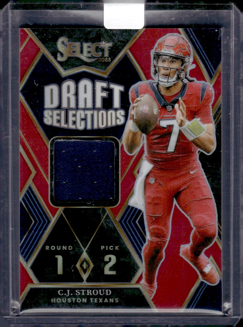Cj Stroud Red Prizm RC Patch 2023 Panini Select #DAM-CST (1 of 2)