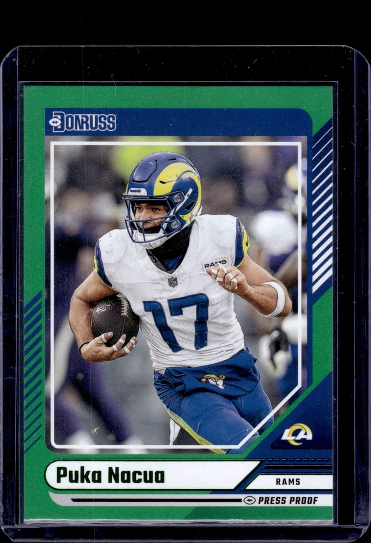 Puka Nacua Green Press Proof 2024 Panini Donruss #25 (1 of 2)