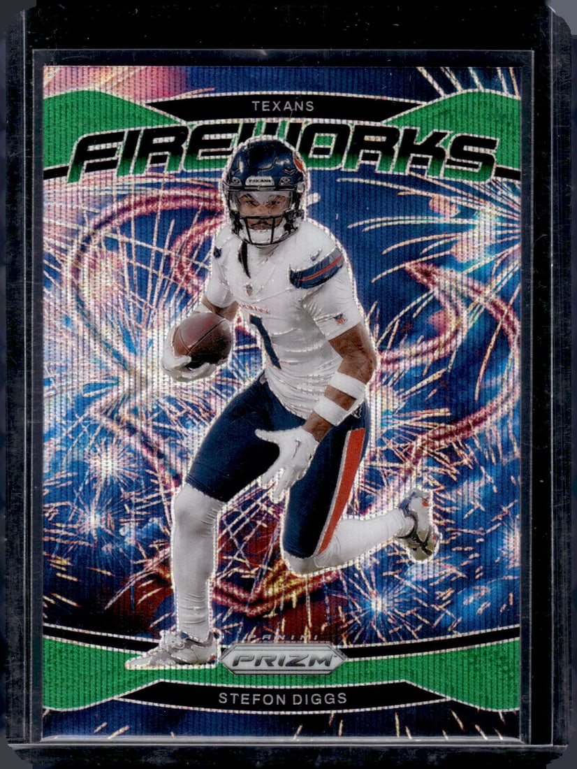 Stefon Diggs Fireworks Green Wave Prizm 2024 Panini Prizm #9 (1 of 2)