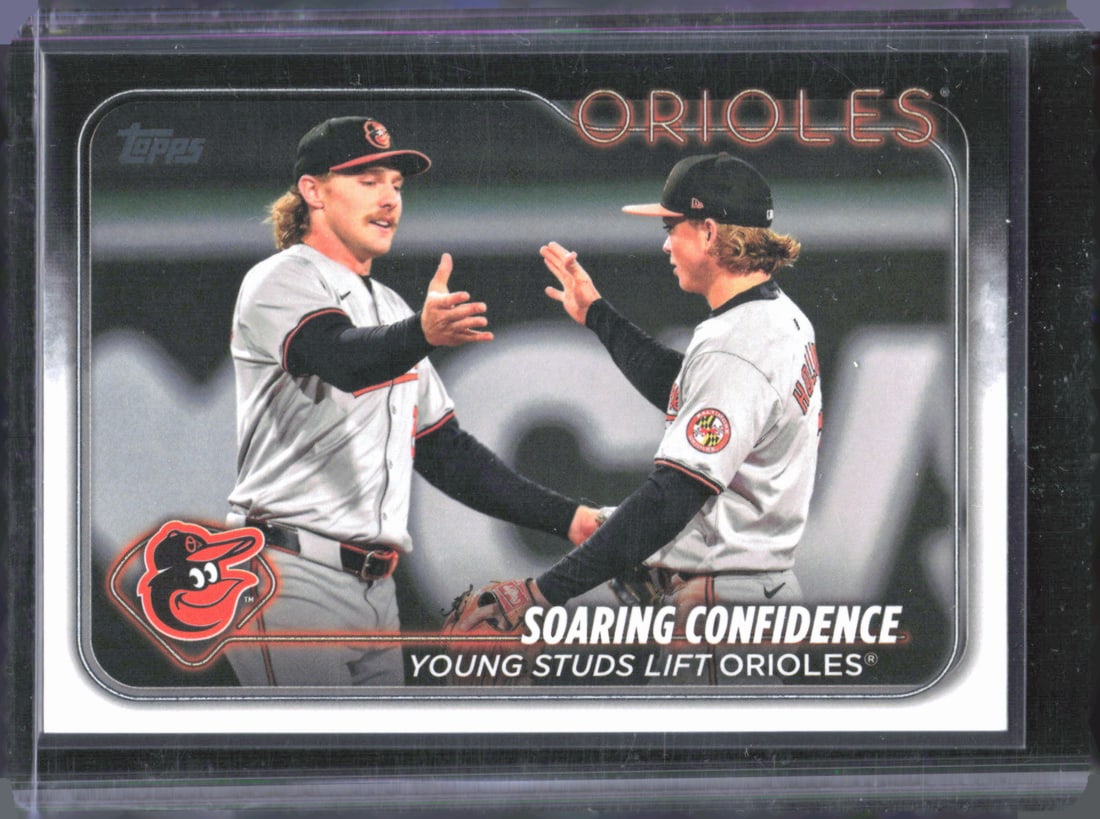 Soaring Confidence: Young Studs Lift Orioles (Jackson Holliday / Gunnar Henderson) 2024 Topps Update: Soaring Confidence: Young Studs Lift Orioles (Jackson Holliday / Gunnar Henderson) 2024 Topps Update #US285