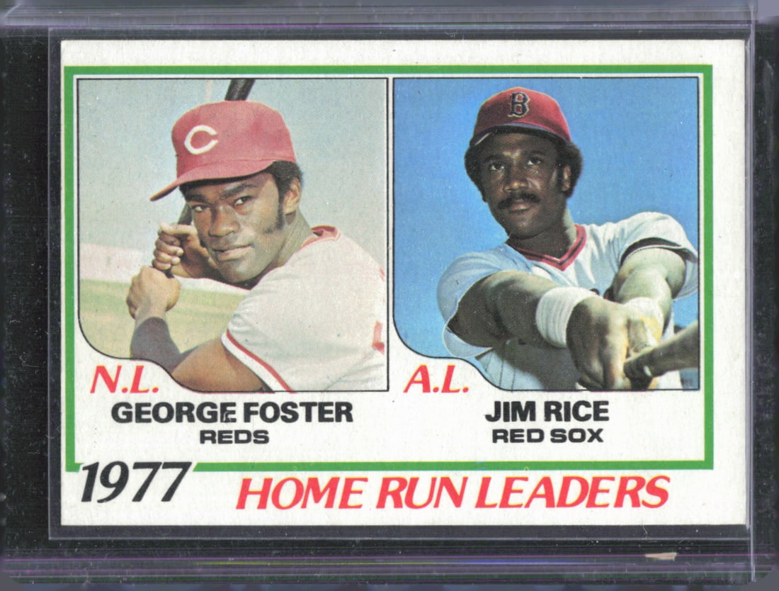 1977 Home Run Leaders (George Foster / Jim Rice) 1978 Topps Vintage #202: 1977 Home Run Leaders (George Foster / Jim Rice) 1978 Topps Vintage #202
