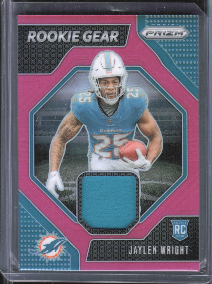 Jaylen Wright Pink Prizm Rookie Gear 2024 Panini Prizm #RG-JWT (1 of 2)