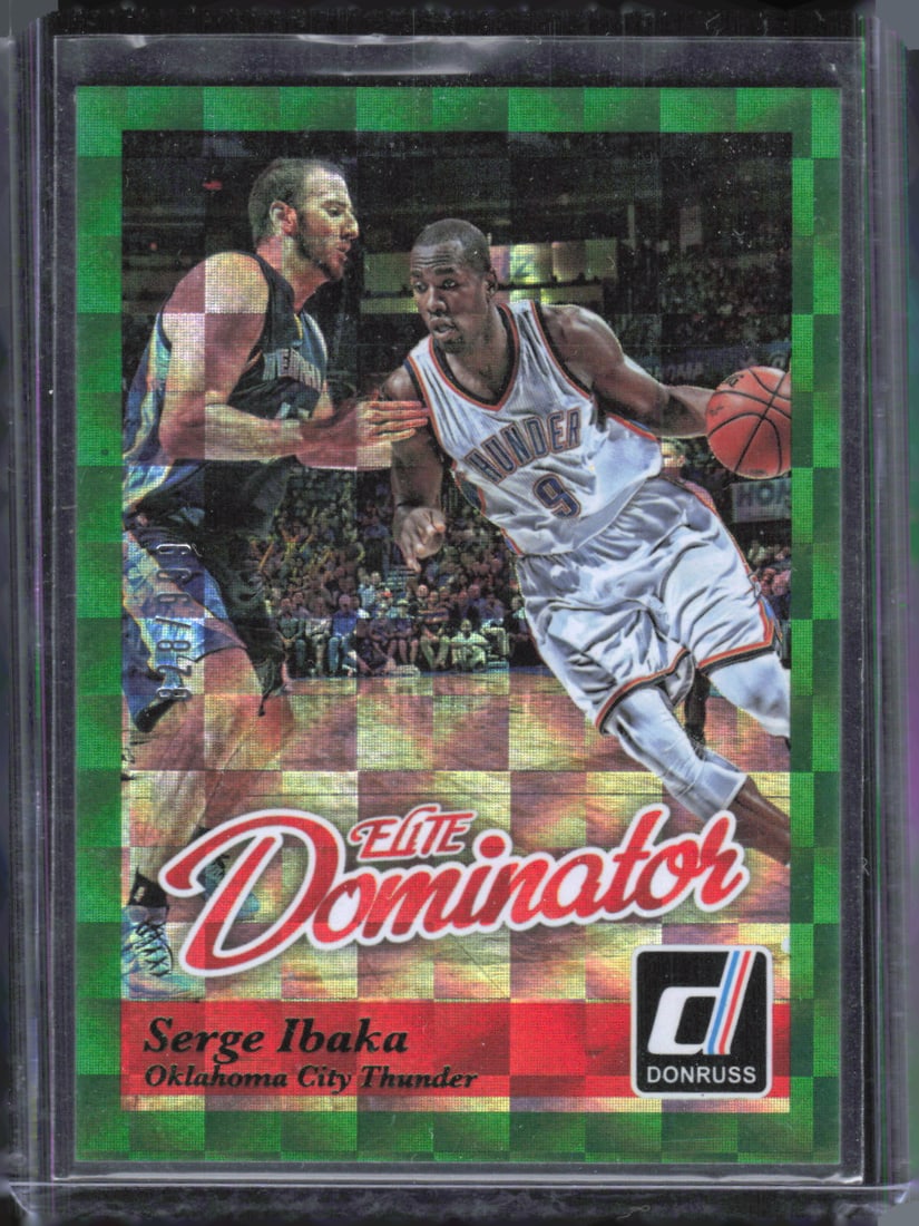 Serge Ibaka Elite Dominators Green /999 2014-15 Donruss #20: Serge Ibaka Elite Dominators Green /999 2014-15 Donruss #20