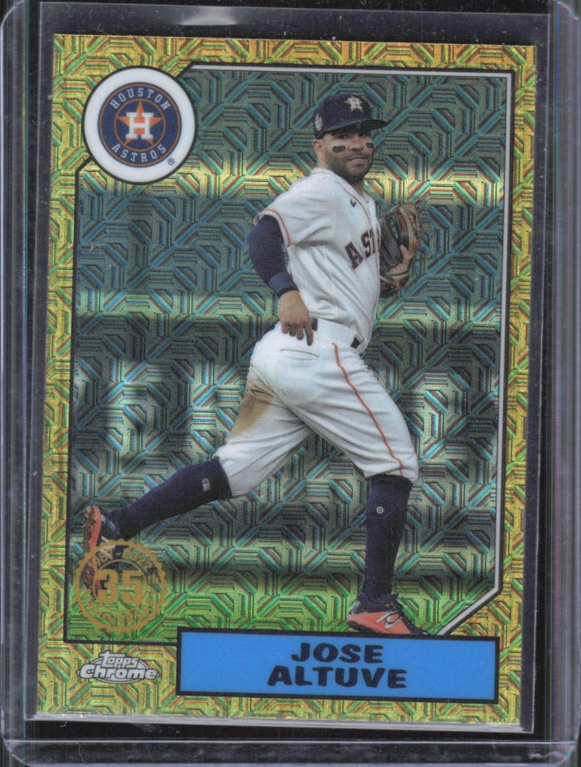 Jose Altuve Gold Mojo Refractor 1987 Topps Baseball 35th Anniversary Chrome (Series Two) 2022 Topps (1 of 2)