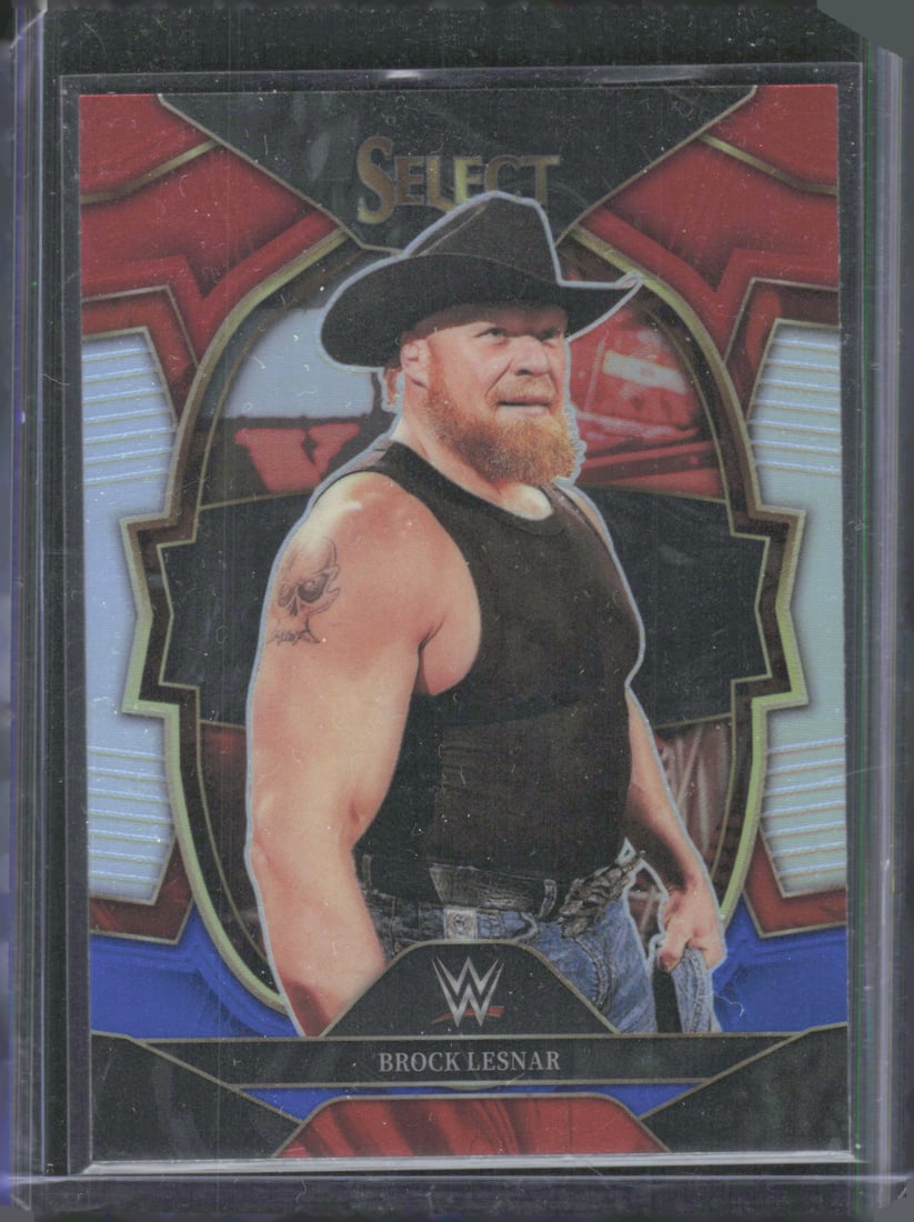 Brock Lesnar Red & Blue Prizms 2023 Panini Select WWE #8: Brock Lesnar Red & Blue Prizms 2023 Panini Select WWE #8