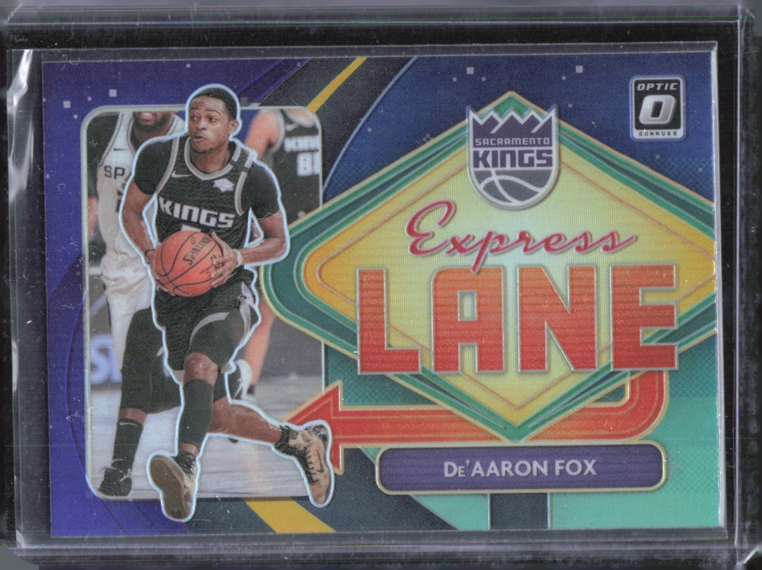 De'Aaron Fox Express Lane Purple Prizm 2020-21 Donruss Optic #5 (1 of 2)