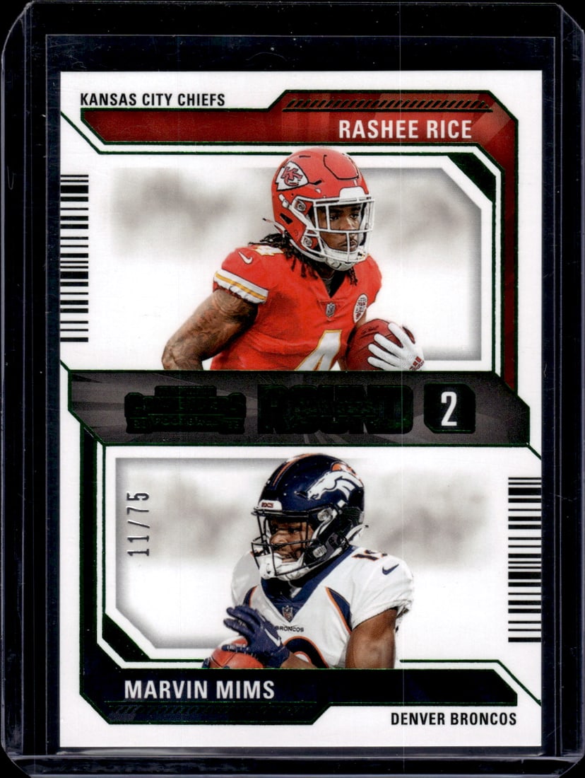Rashee Rice/Marvin Mims Green Dual RC /75 2023 Panini Contenders #12: Rashee Rice/Marvin Mims Green Dual RC /75 2023 Panini Contenders #12