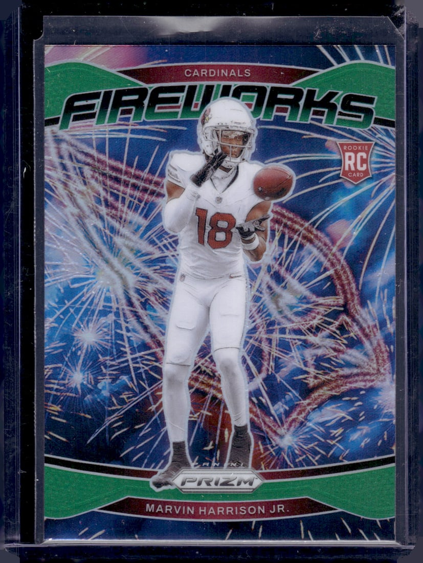 Marvin Harrison Jr. Fireworks Green Prizm RC 2024 Panini Prizm #20: Marvin Harrison Jr. Fireworks Green Prizm RC 2024 Panini Prizm #20