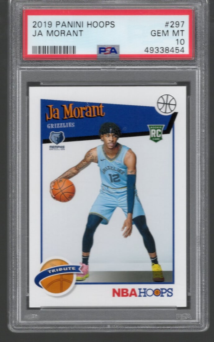 Ja Morant RC 2019-20 Panini NBA Hoops #297 PSA 10 GEM MINT (1 of 2)