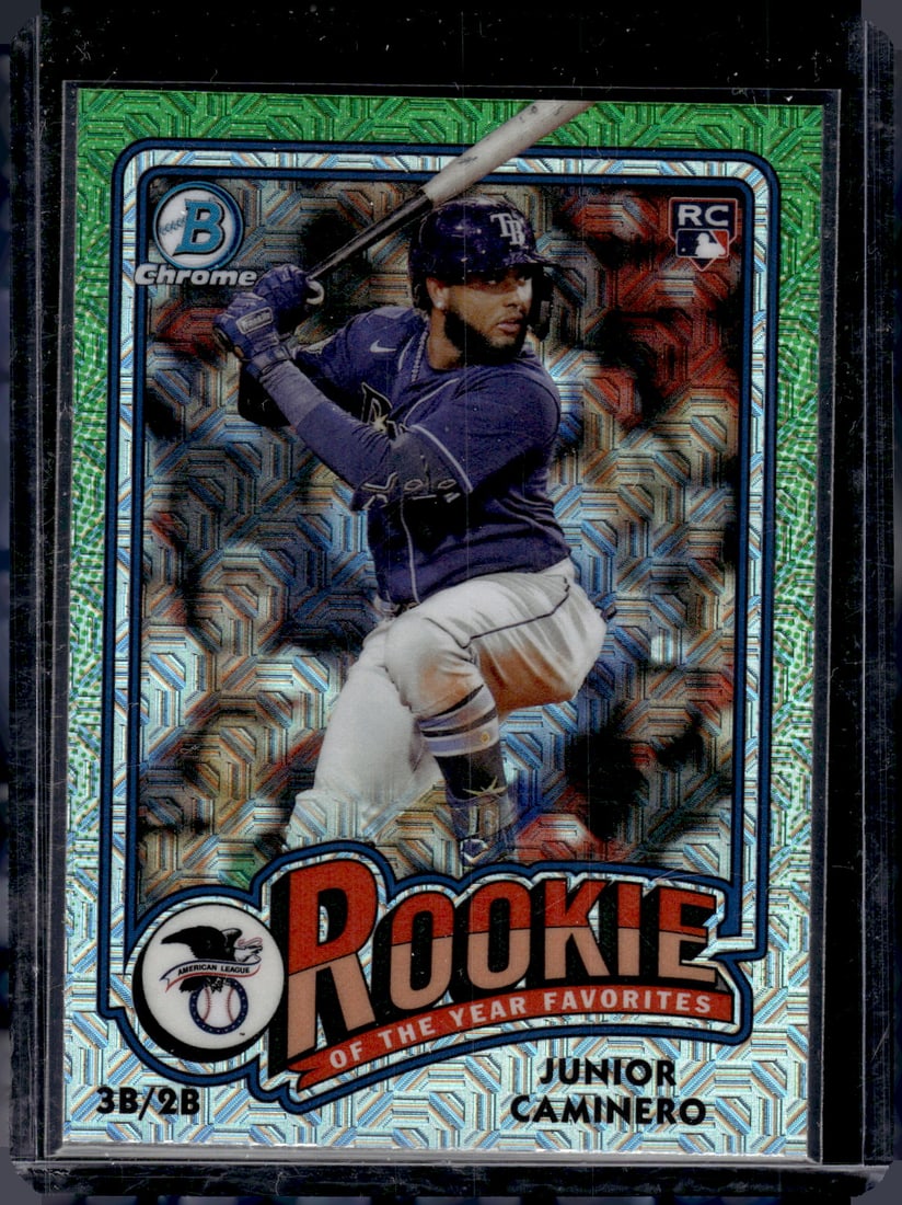 Junior Caminero Mojo Refractor RC 2024 Bowman Chrome #ROY-8: Junior Caminero Mojo Refractor RC 2024 Bowman Chrome #ROY-8