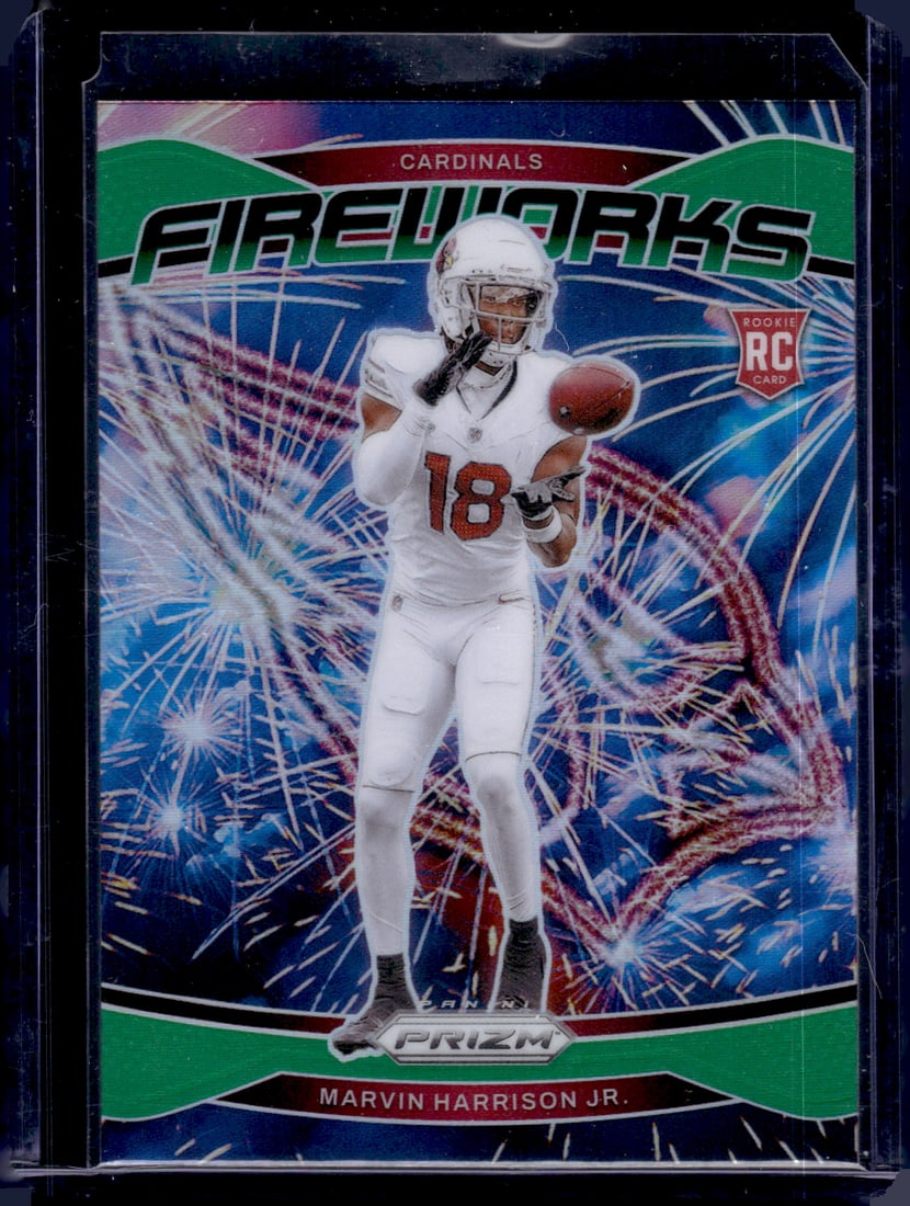 Marvin Harrison Jr. Fireworks Green Prizm RC 2024 Panini Prizm #20: Marvin Harrison Jr. Fireworks Green Prizm RC 2024 Panini Prizm #20