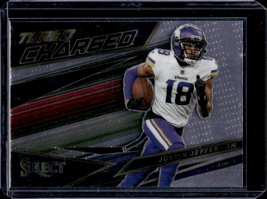 Justin Jefferson Turbocharged 2022 Panini Select #TUR-11: Justin Jefferson Turbocharged 2022 Panini Select #TUR-11
