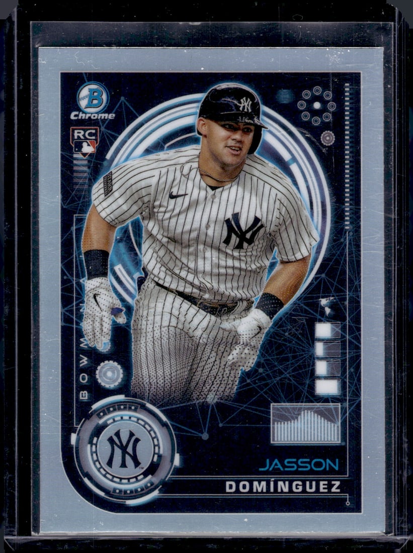 Jasson Dominguez AI Refractor RC 2024 Bowman Chrome #BAI-8: Jasson Dominguez AI Refractor RC 2024 Bowman Chrome #BAI-8
