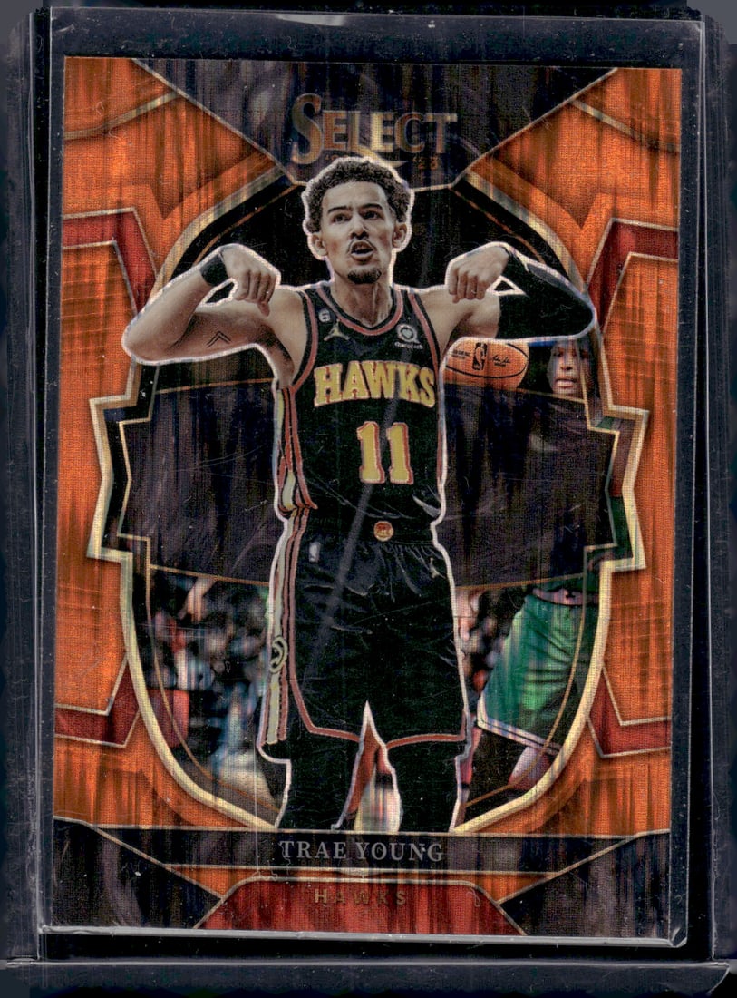 Trae Young Orange Flash Prizm 2022-23 Panini Select #66 (1 of 2)