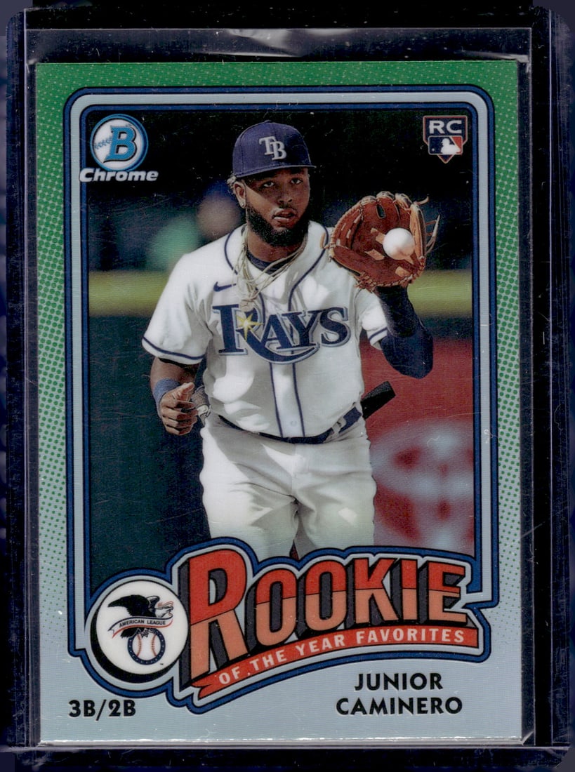 Junior Caminero Refractor RC 2024 Bowman Chrome #ROY-8: Junior Caminero Refractor RC 2024 Bowman Chrome #ROY-8