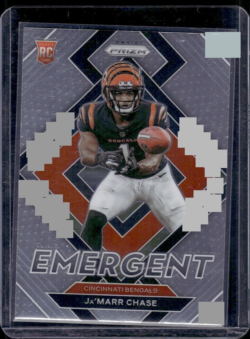 Ja'Marr Chase Emergent RC 2021 Panini Prizm #E-7: Ja'Marr Chase Emergent RC 2021 Panini Prizm #E-7
